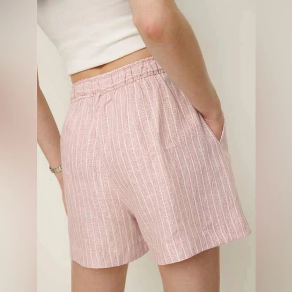 NWT Reformation Billy Linen Short Pink Baby Girl Striped Size XS - Picture 3 of 15